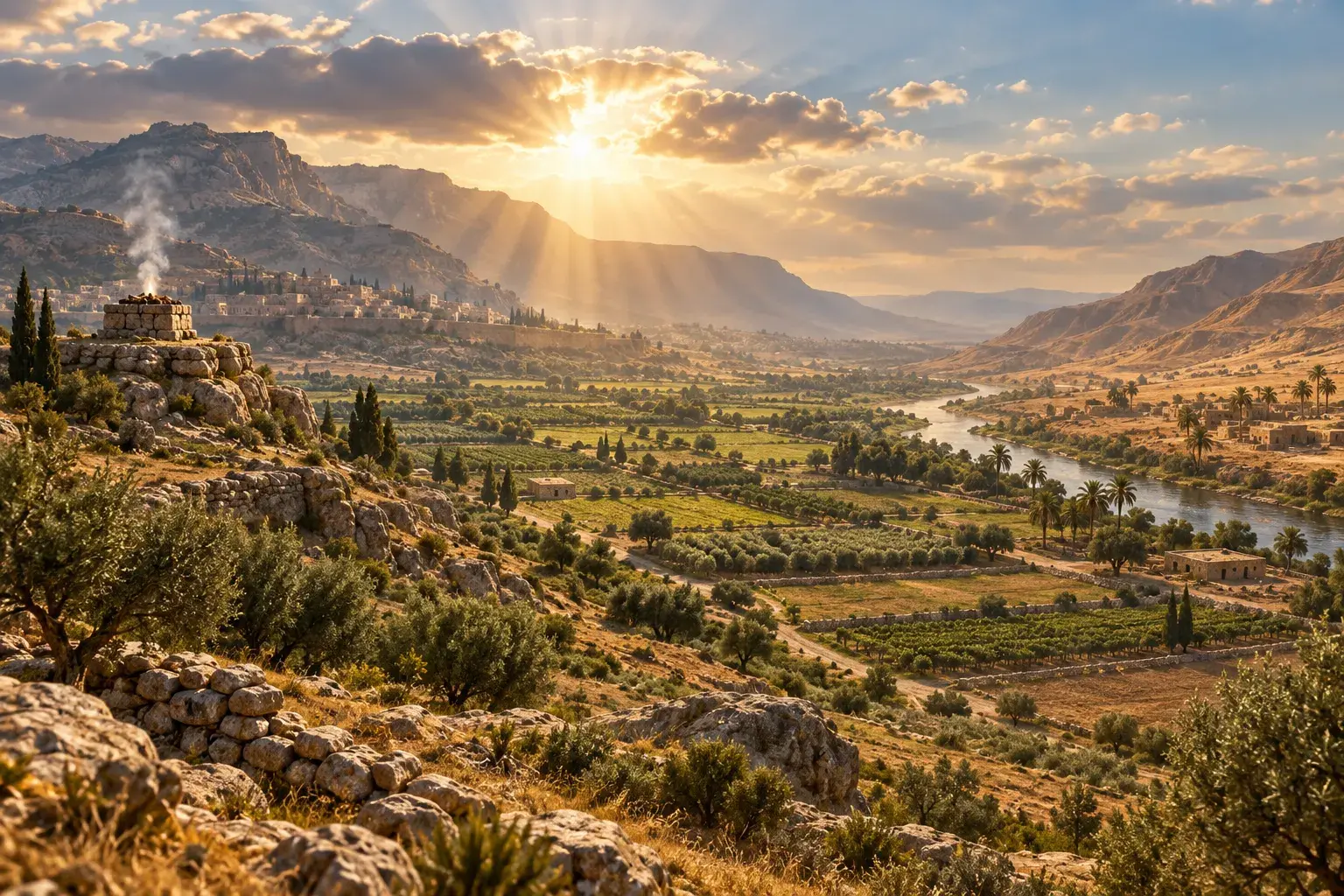 Josué rassemble les tribus d’Israël à Sichem entre les monts Ébal et Garizim